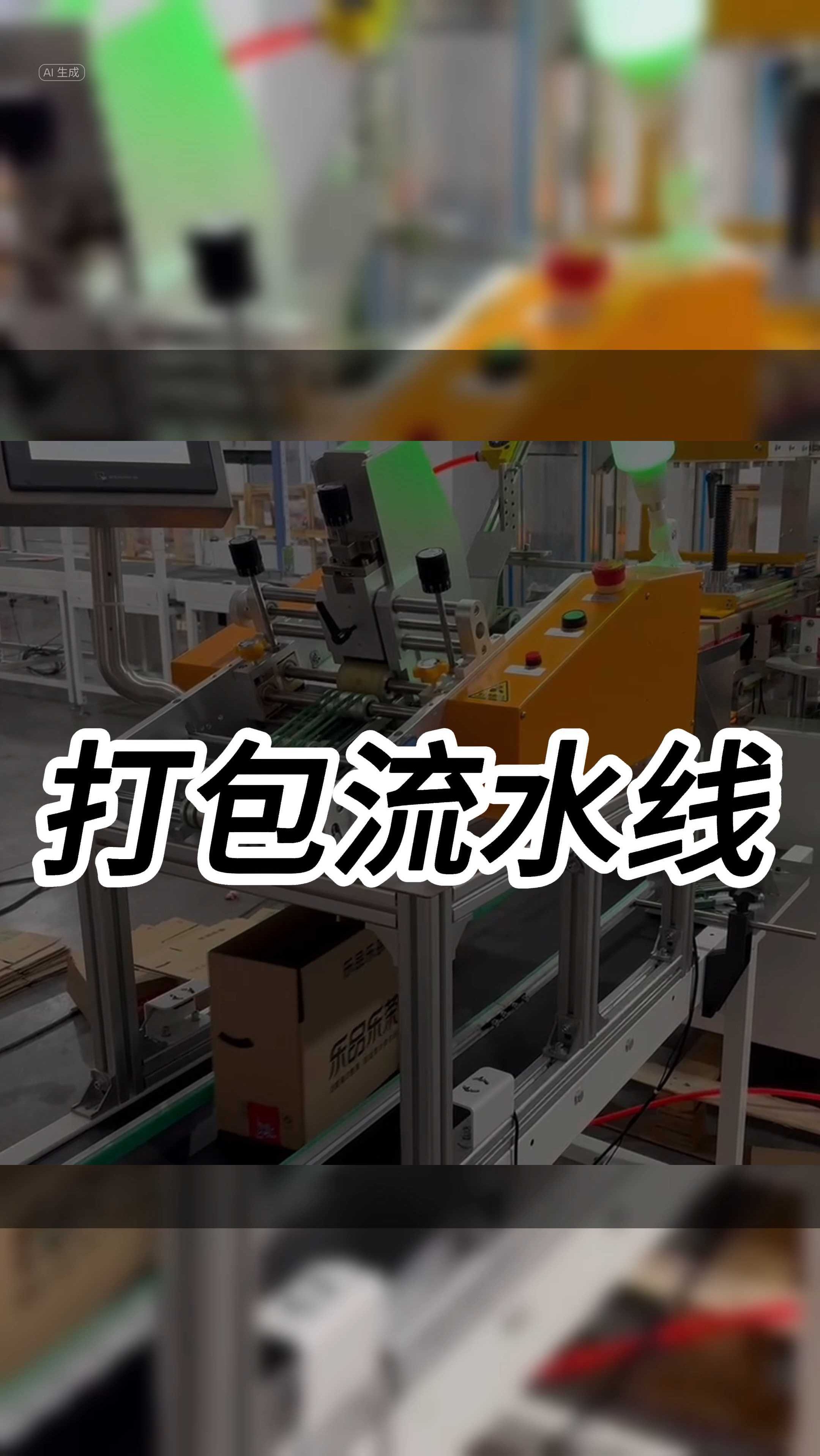 高效纸箱打包流水线 跋涉智能开箱机、封箱机、贴标机助力工厂全自动化